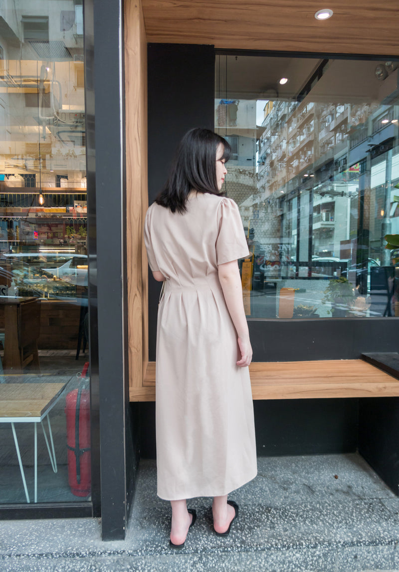 //熱賣重開 超超超值得入手 //Pleated Waist 輕盈方領前後車褶腰身, Dress/ DS9061 (Pre-order)