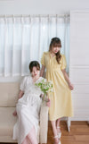 （intent x Korea 獨家款) Square Dot 點點小方格修腰隨性口袋連身長裙, Dress/ DS9229 （yellow sold out)