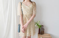 Orange Lily 清新飄逸淡黃橙花包裹領口, Dress/ DS9226