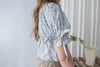 Blue Daisy 水彩藍配活潑小碎花上衣, Blouse/ BU8940