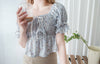 Blue Daisy 水彩藍配活潑小碎花上衣, Blouse/ BU8940