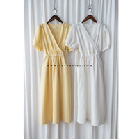 （intent x Korea 獨家款) Square Dot 點點小方格修腰隨性口袋連身長裙, Dress/ DS9229 （yellow sold out)
