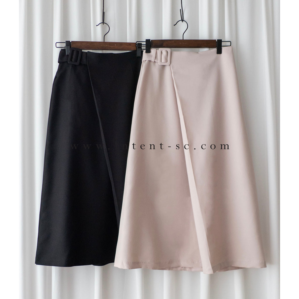 Side Buckle 不對稱交叉方扣半身裙, Skirt/ SK8707 (beige sold out)