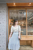 Chiffon Floral 低調白花傘型魚尾修腰半身裙, Skirt/ SK8709