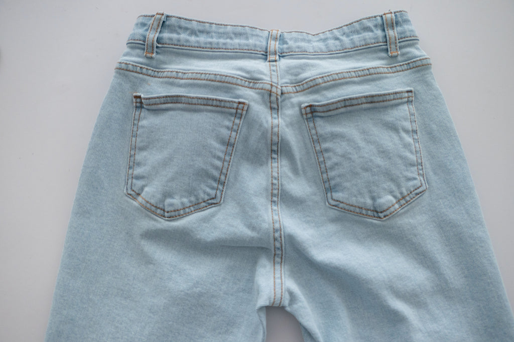 Light Jeans 全彈性修飾大腿開叉牛仔褲, Pants/ PT8388