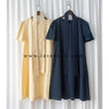 Navy Belle 沿邊車線腰身車褶顯瘦連身裙, Dress/ DS9265 (Navy Sold Out)