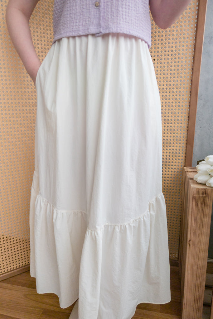 2-way White 淺色系兩種設計傘型口袋半身裙, Skirt/ SK8715