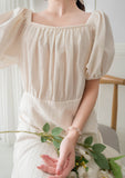 Ivory 復古優雅平領不貼直身條紋連身裙, Dress/ DS9262