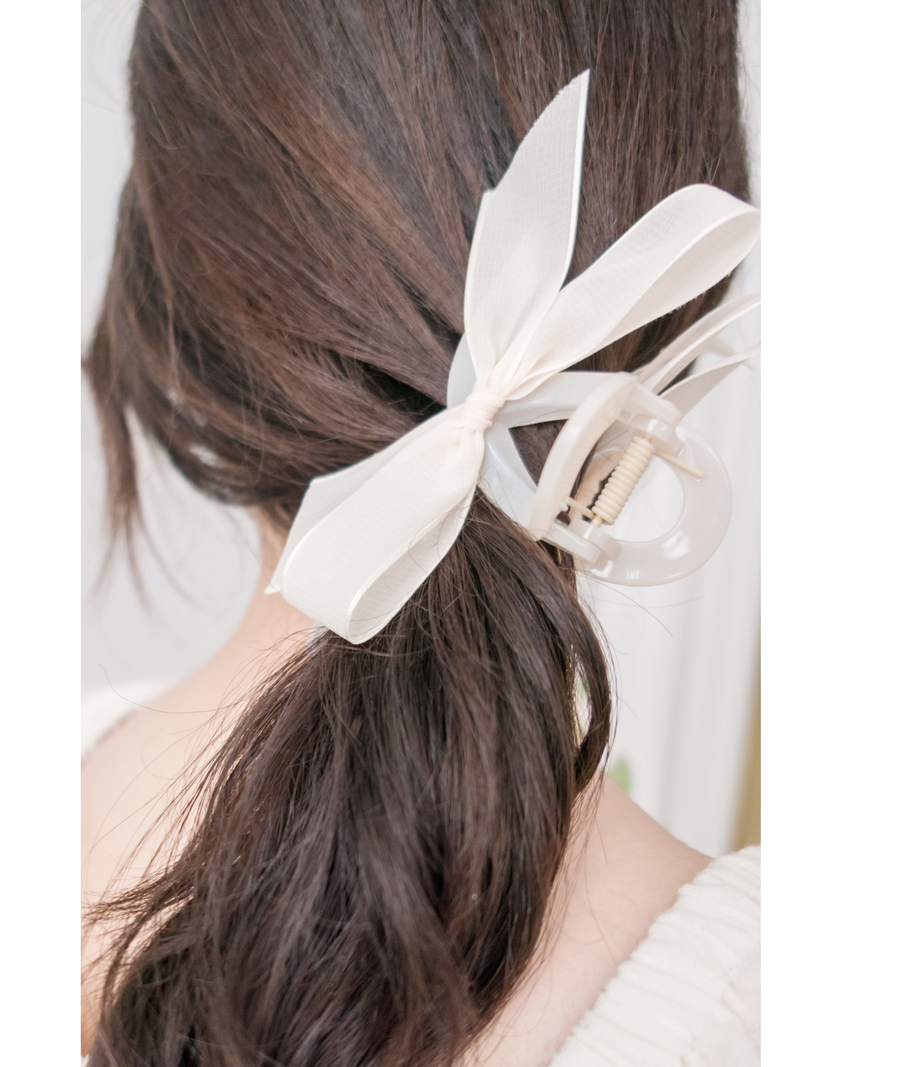 (Many Ways to wear) Jelly Ribbon, Clip/ HA8120 (ivory sold out)