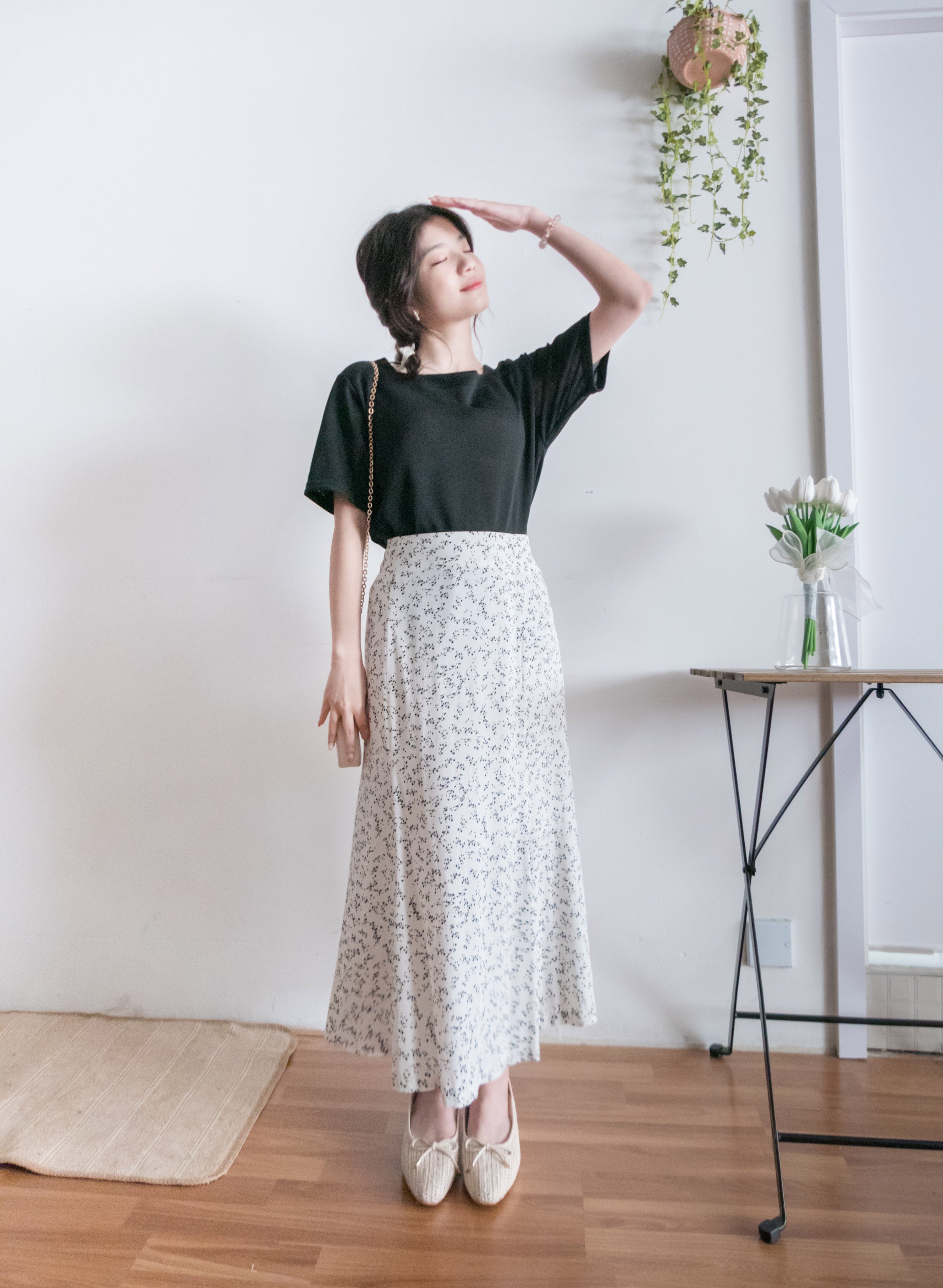 Shadow fishtail 影子印花輕盈日常魚尾裙擺, Skirt/ SK8714 (mint sold out)