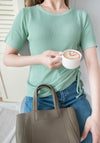 Asymmetric 舒適冰絲織紋側束帶衣尾, Top/ TP8888 (ivory sold out)