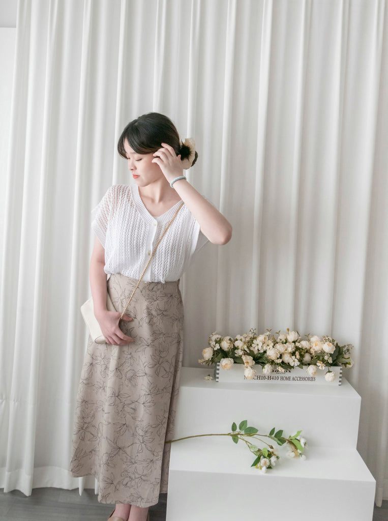 Blooming Tulip 優雅線條盛放鬱金香微傘裙, Dress/ SK8738