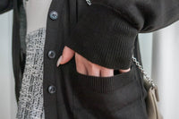 Thin Knit 溫柔百搭雙口袋薄針織中長外套, Cardigan / CD8121