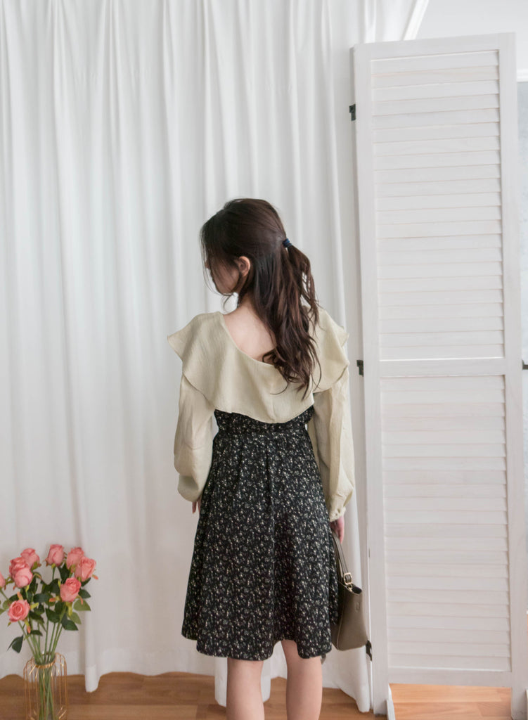 Floral Vest 細帶V領後背橡筋輕優雅吊帶裙, Dress/ DS9329 (Lightsteelblue sold out)