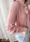 Floral Lace 雪紡絲帶領口通花線手袖, Blouse/ BU8977 (white sold out)