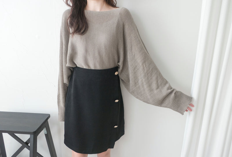 [百搭特別款⏰限時加開訂貨✨］Cape 船領披肩蝙蝠袖寬鬆薄線衫, Knit Top/TP8913