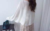 [百搭特別款⏰限時加開訂貨✨］Cape 船領披肩蝙蝠袖寬鬆薄線衫, Knit Top/TP8913