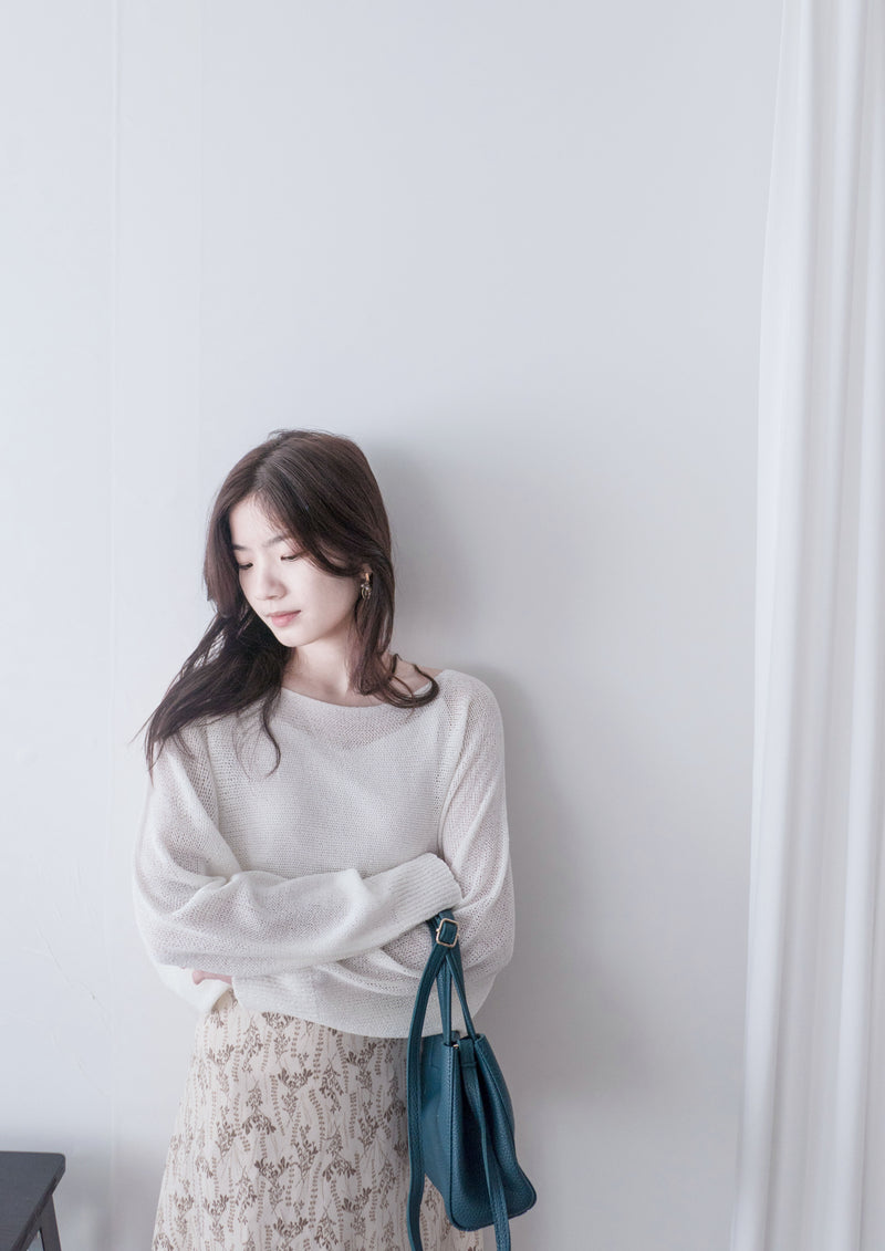 [百搭特別款⏰限時加開訂貨✨］Cape 船領披肩蝙蝠袖寬鬆薄線衫, Knit Top/TP8913