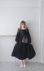 Side Ribbon 方領飄飄寬鬆文青連身裙, Dress/ DS9370 (black sold out)