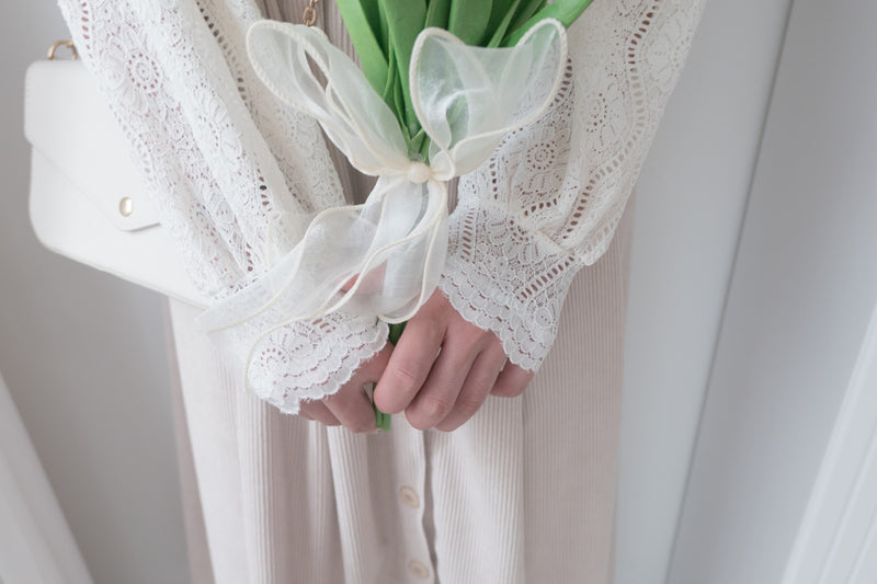 【intent X Korea label】 Beige Vest  淺杏暗紋微絨口袋腰間大百褶, Dress/  DS9369