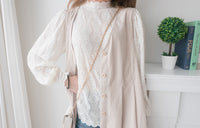 【intent X Korea label】 Beige Vest  淺杏暗紋微絨口袋腰間大百褶, Dress/  DS9369