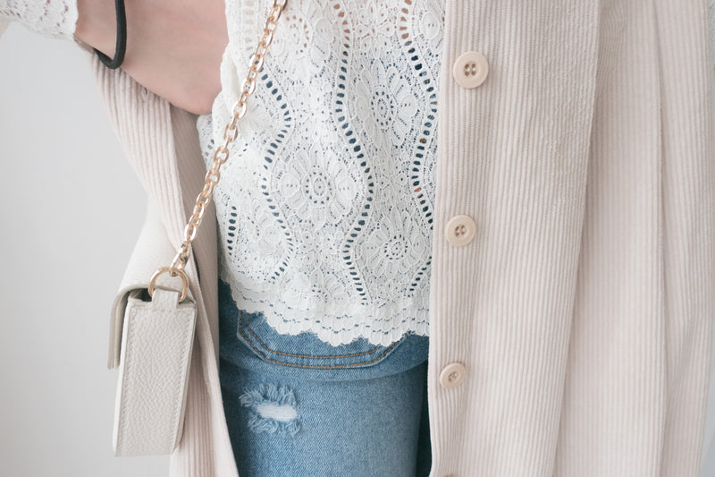 【intent X Korea label】 Beige Vest  淺杏暗紋微絨口袋腰間大百褶, Dress/  DS9369