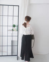Suede Shine 後背蝴蝶光澤絨面橡筋手袖, Blouse/ TP8923 (midnight blue sold out)