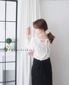 Suede Shine 後背蝴蝶光澤絨面橡筋手袖, Blouse/ TP8923 (midnight blue sold out)