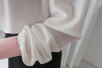 Suede Shine 後背蝴蝶光澤絨面橡筋手袖, Blouse/ TP8923 (midnight blue sold out)