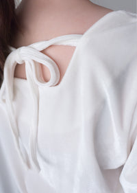 Suede Shine 後背蝴蝶光澤絨面橡筋手袖, Blouse/ TP8923 (midnight blue sold out)