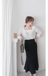 Suede Shine 後背蝴蝶光澤絨面橡筋手袖, Blouse/ TP8923 (midnight blue sold out)