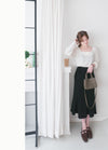 Suede Shine 後背蝴蝶光澤絨面橡筋手袖, Blouse/ TP8923 (midnight blue sold out)