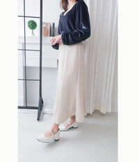 Suede Shine 後背蝴蝶光澤絨面橡筋手袖, Blouse/ TP8923 (midnight blue sold out)