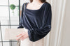 Suede Shine 後背蝴蝶光澤絨面橡筋手袖, Blouse/ TP8923 (midnight blue sold out)