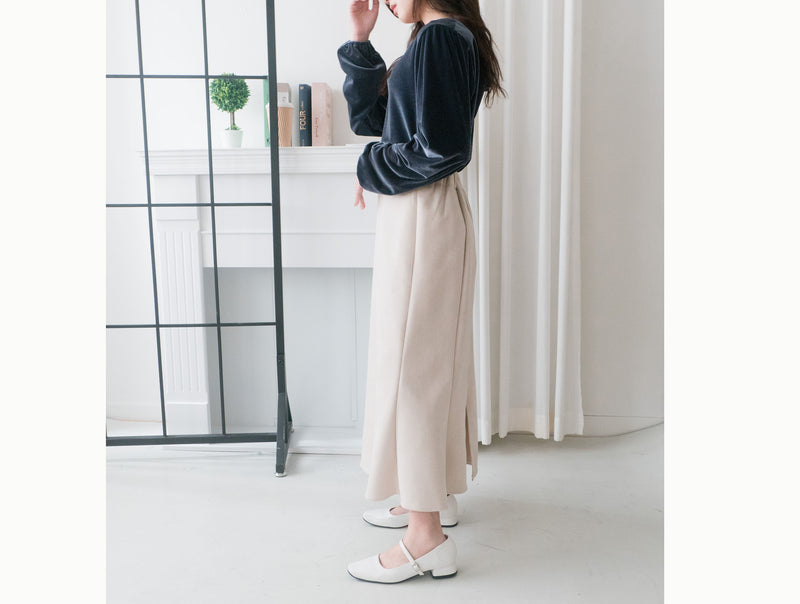 Suede Shine 後背蝴蝶光澤絨面橡筋手袖, Blouse/ TP8923 (midnight blue sold out)