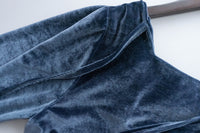Suede Shine 後背蝴蝶光澤絨面橡筋手袖, Blouse/ TP8923 (midnight blue sold out)