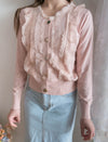 Marble Button 彈性蕾絲領口精緻鈕扣外套或上衣, Top or Blouse/ TP8943 (white sold out)