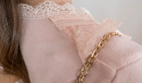 Marble Button 彈性蕾絲領口精緻鈕扣外套或上衣, Top or Blouse/ TP8943 (white sold out)