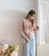 Marble Button 彈性蕾絲領口精緻鈕扣外套或上衣, Top or Blouse/ TP8943 (white sold out)
