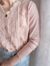 Marble Button 彈性蕾絲領口精緻鈕扣外套或上衣, Top or Blouse/ TP8943 (white sold out)