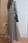Garden Floral 優雅印花挺身百褶裙, Skirt/ SK8763 (活力焦糖花 )
