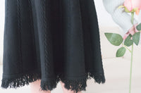 Knit Braid 全彈性扭麻花流蘇冷針裙, Skirt/ SK8768 (Ivory soldout)