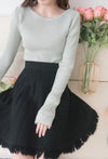 Knit Braid 全彈性扭麻花流蘇冷針裙, Skirt/ SK8768 (Ivory soldout)