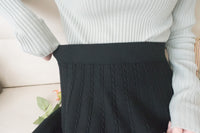 Knit Braid 全彈性扭麻花流蘇冷針裙, Skirt/ SK8768 (Ivory soldout)