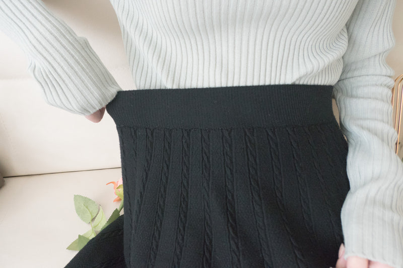 Knit Braid 全彈性扭麻花流蘇冷針裙, Skirt/ SK8768 (Ivory soldout)
