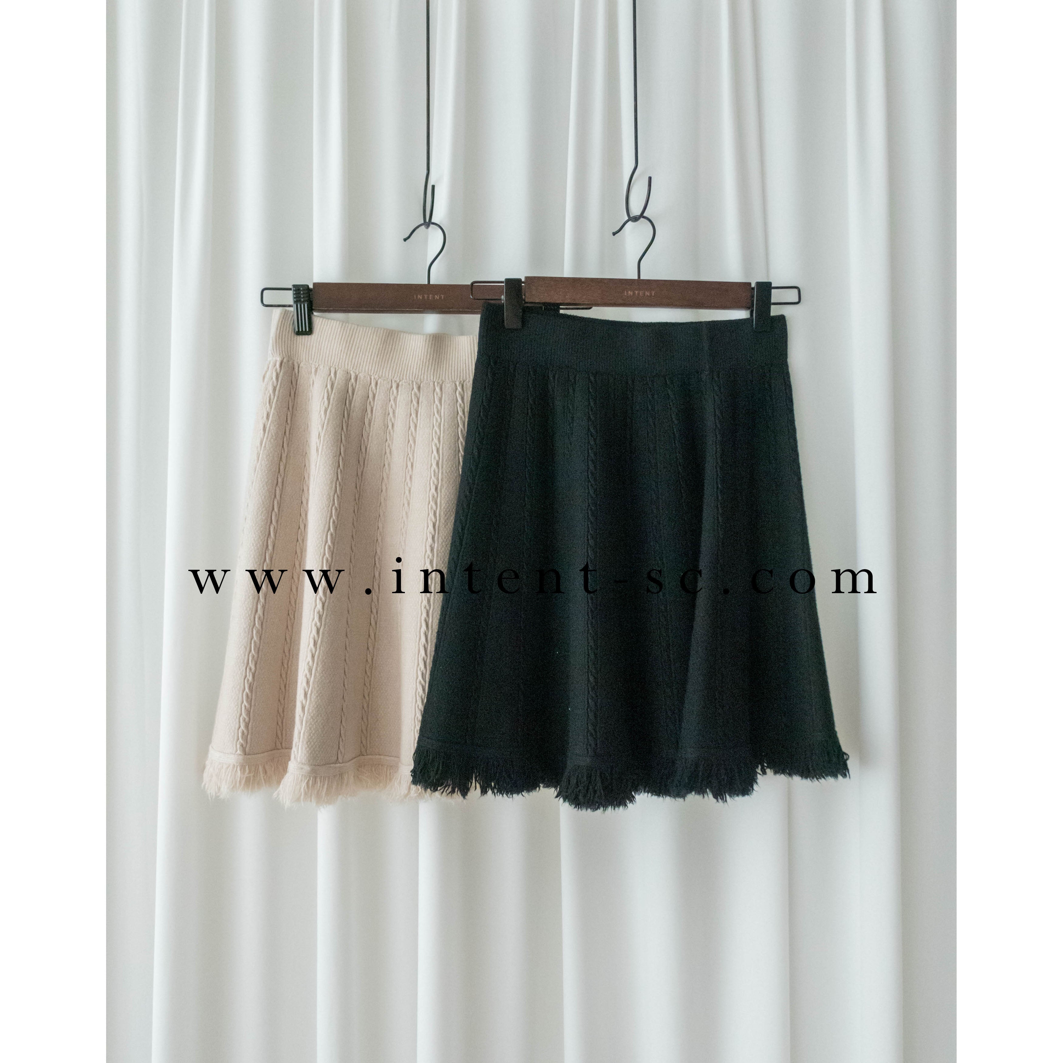Knit Braid 全彈性扭麻花流蘇冷針裙, Skirt/ SK8768 (Ivory soldout)