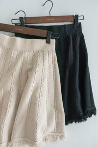 Knit Braid 全彈性扭麻花流蘇冷針裙, Skirt/ SK8768 (Ivory soldout)
