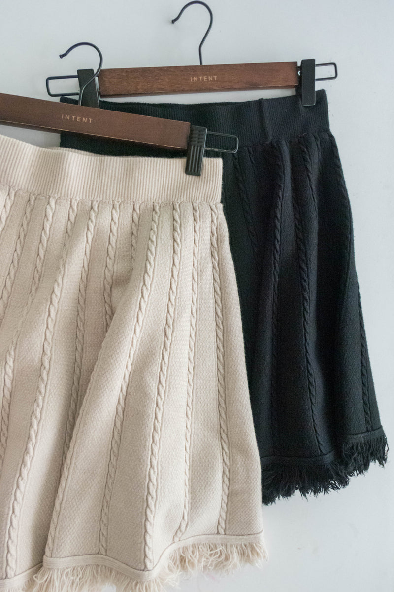 Knit Braid 全彈性扭麻花流蘇冷針裙, Skirt/ SK8768 (Ivory soldout)
