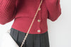 Square Knit 方領前排鈕扣外套或上衣, Top or outer/ TP8950 （maroon sold out)