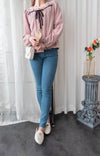 Wonderland 絨面皺褶方領輕優雅上衣, Blouse/ BU8987 (pink sold out)